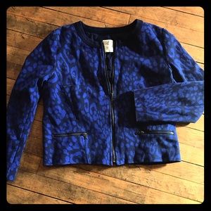 Gap animal/leopard print cropped blazer
